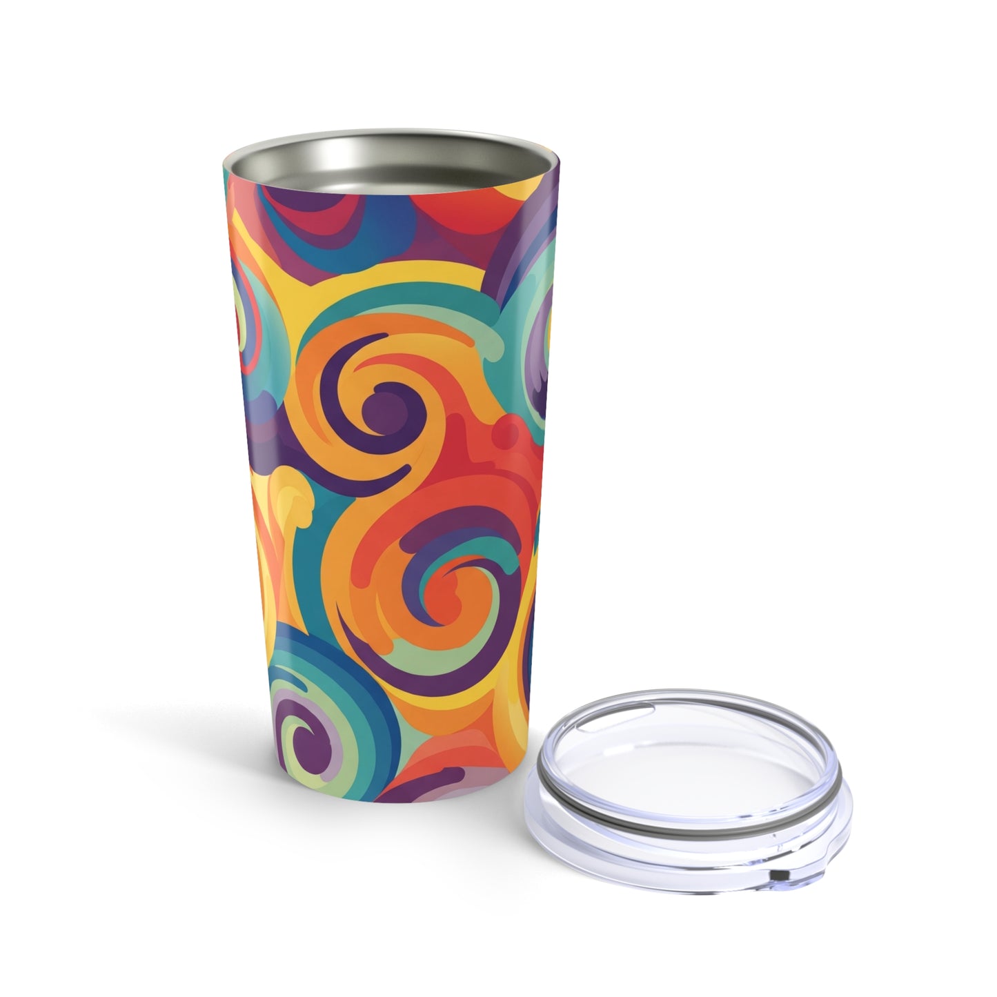 20oz Stainless Steel Travel Mug With Double Wall Vacuum Insulation Spill Resistant Thermal Hot Cold Printed Design