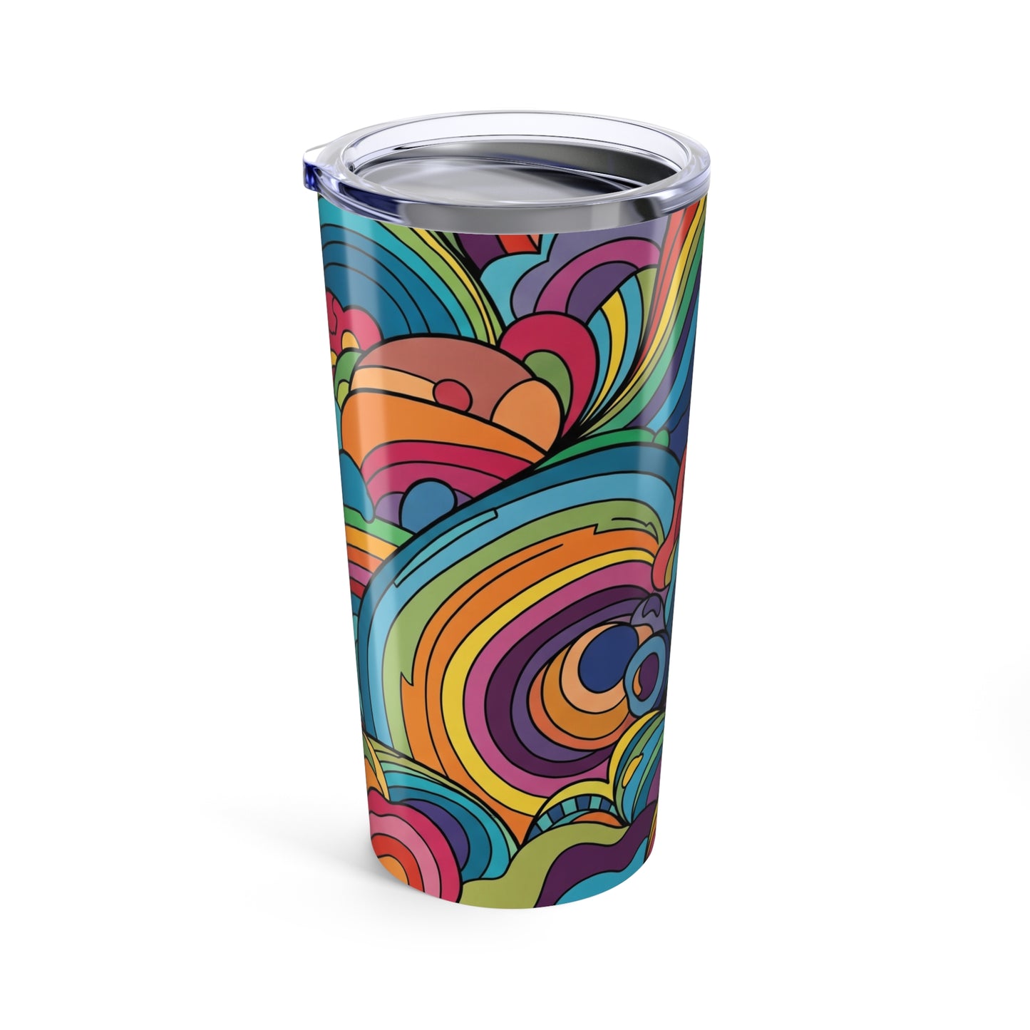 20oz Stainless Steel Printed Tumbler with Double Wall Vacuum Insulation Leak Proof BPA Free Mug for Hot and Cold