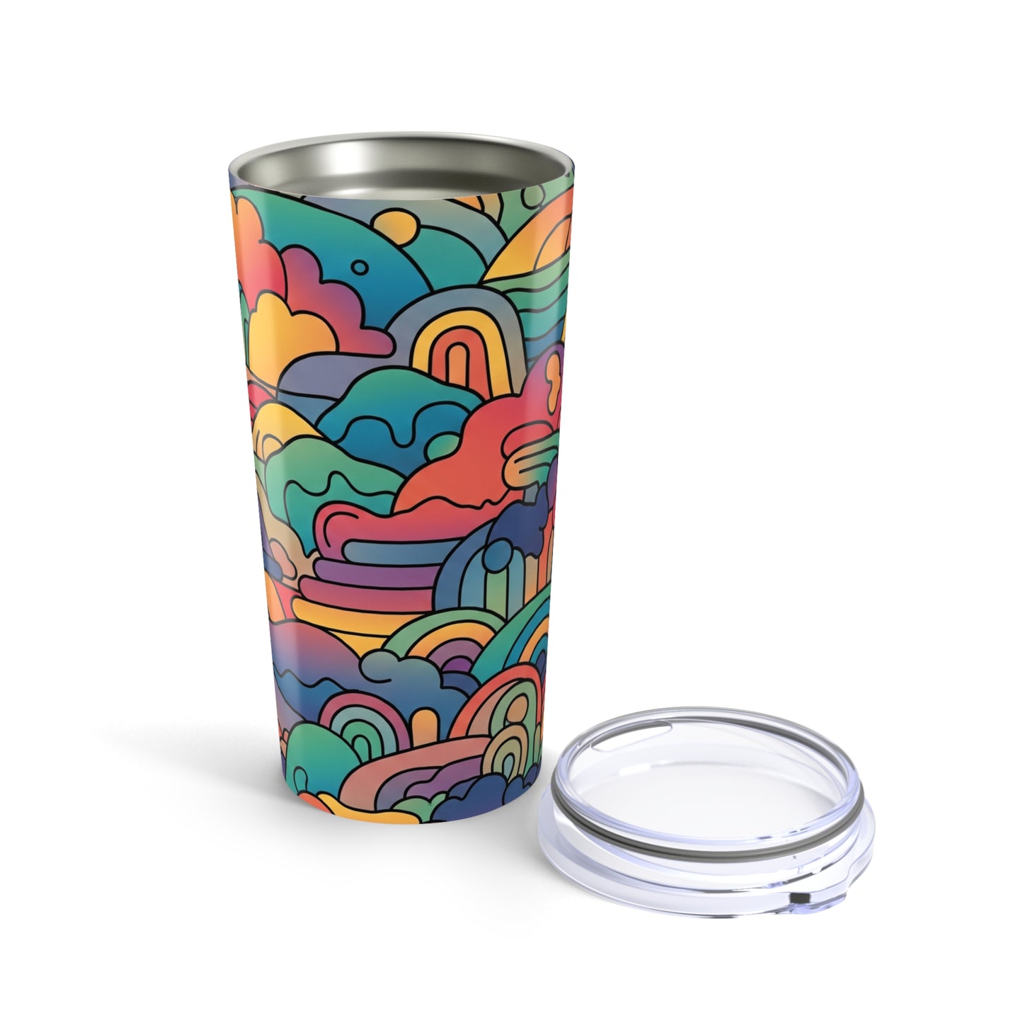 20oz Stainless Steel Tumbler With Double Wall Vacuum Insulation Travel Mug Spill Resistant For Hot Or Cold Drinks
