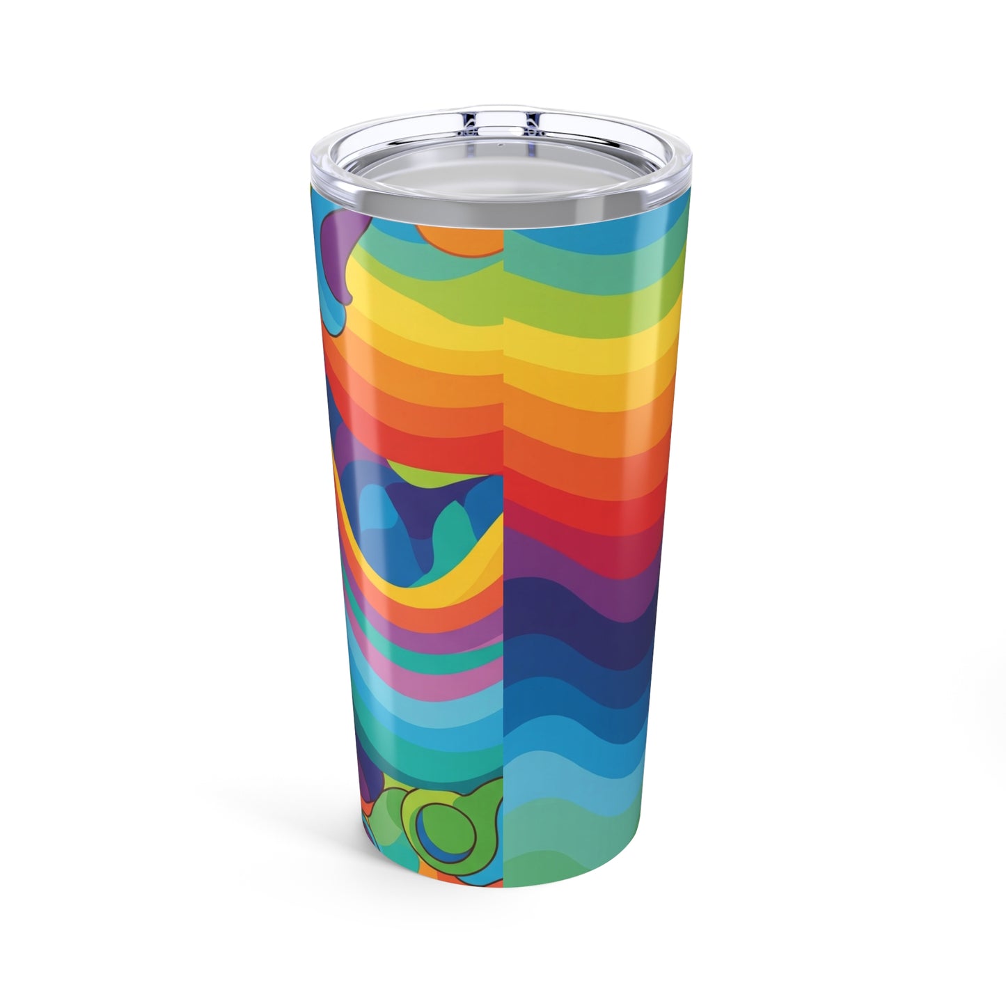 20 Oz Stainless Steel Tumbler With Printed Design Double Wall Vacuum Insulation Spill Resistant Travel Mug Hot Or