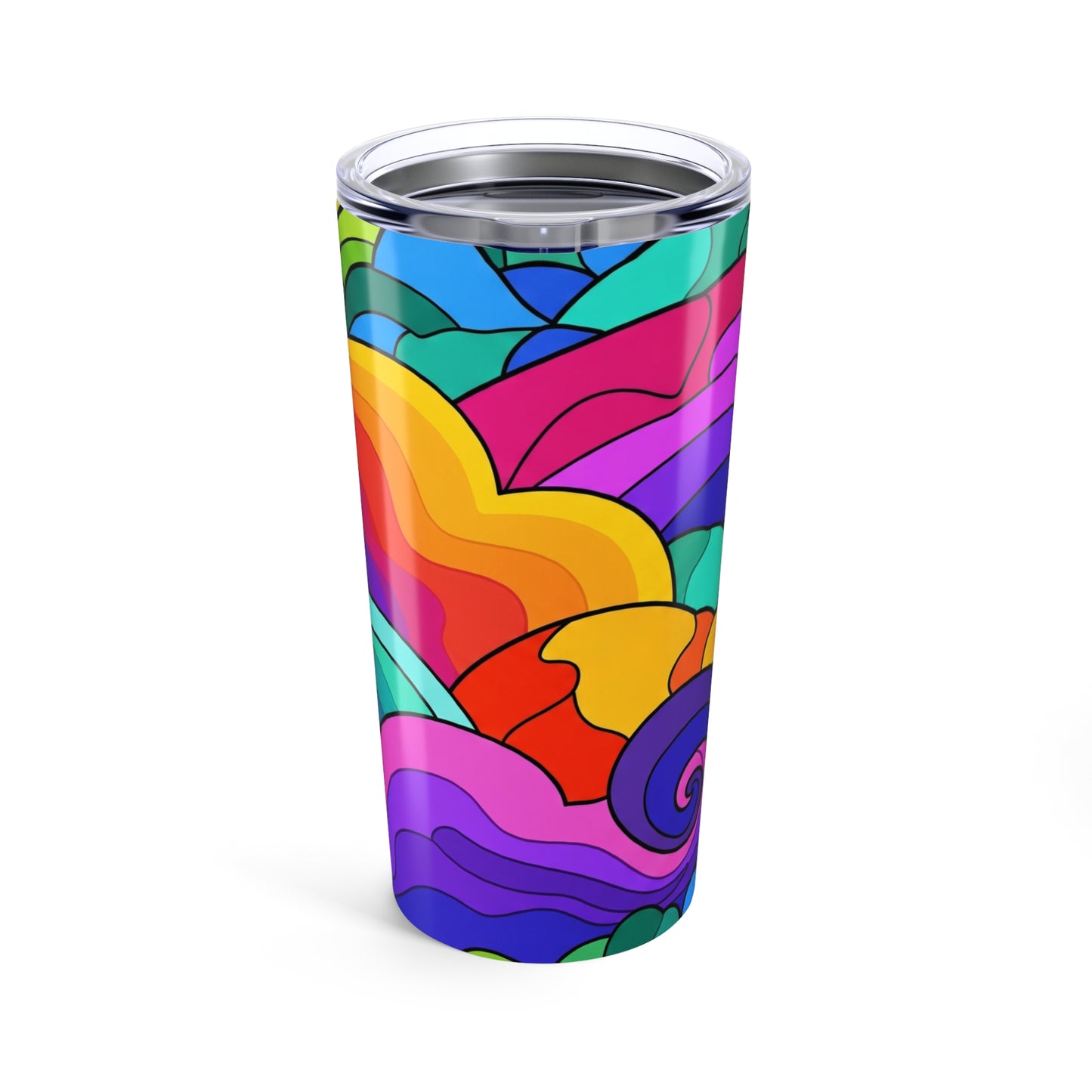 20oz Stainless Steel Tumbler With Printed Design Double Wall Vacuum Insulated Leak Proof Thermal Coffee Mug Durable
