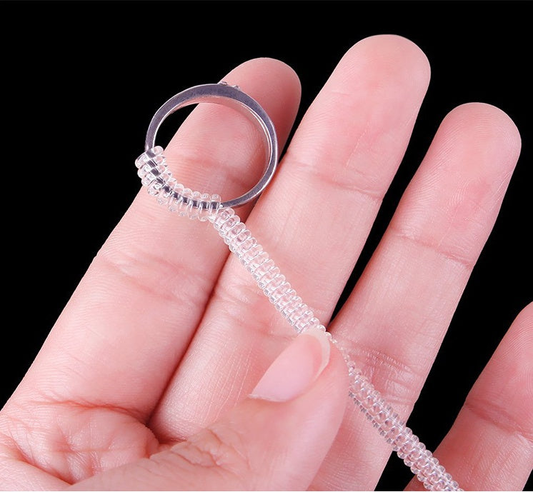 Ring Size Adjuster Set For Loose Rings With Polishing Cloth Durable Plastic 4 Pieces 3.82 Inch Easy To Use Fit