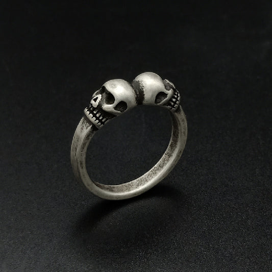Skull Stainless Steel Cast Vintage Ring Unisex Retro Antique Silver Size 6 7 8 9 10 11 12 Antique Silver Style