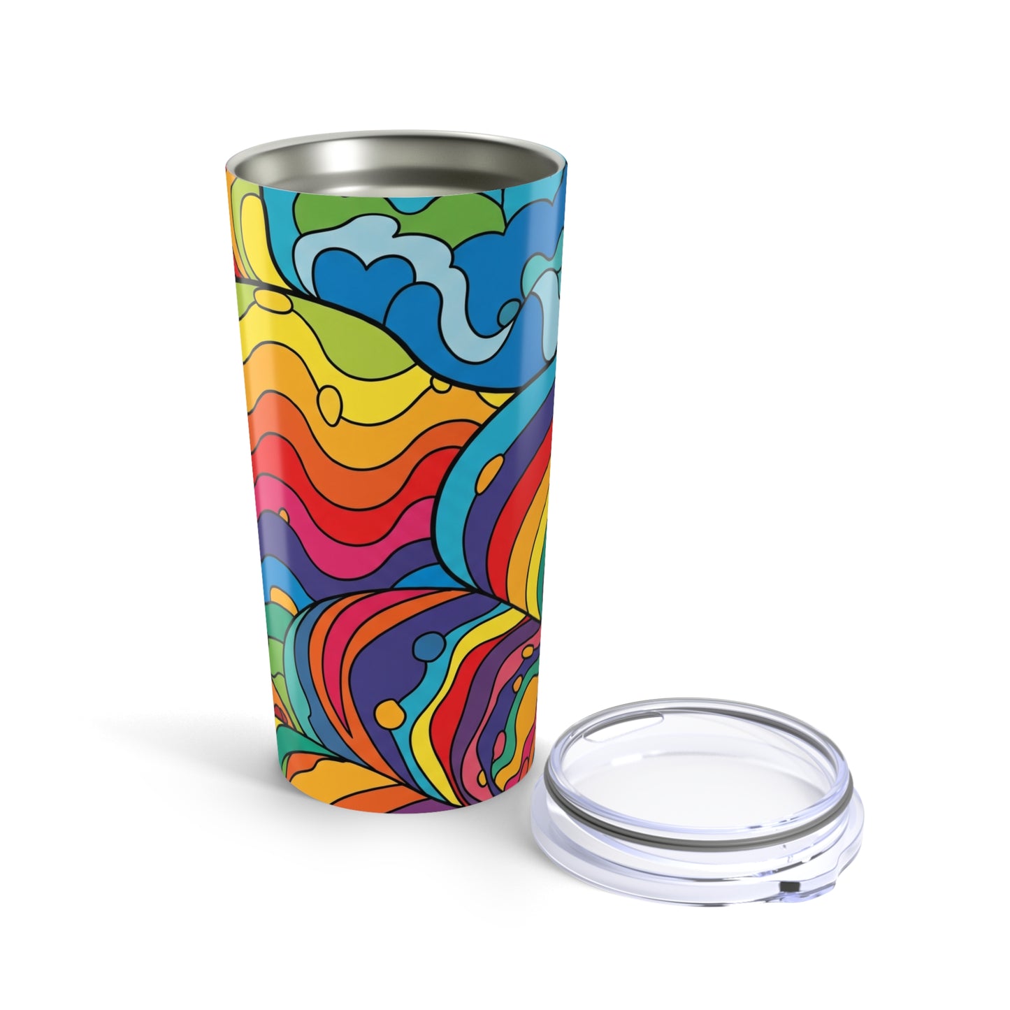 20oz Stainless Steel Graphic Tumbler With Double Wall Vacuum Insulation Spill Resistant Travel Mug For Hot And Cold