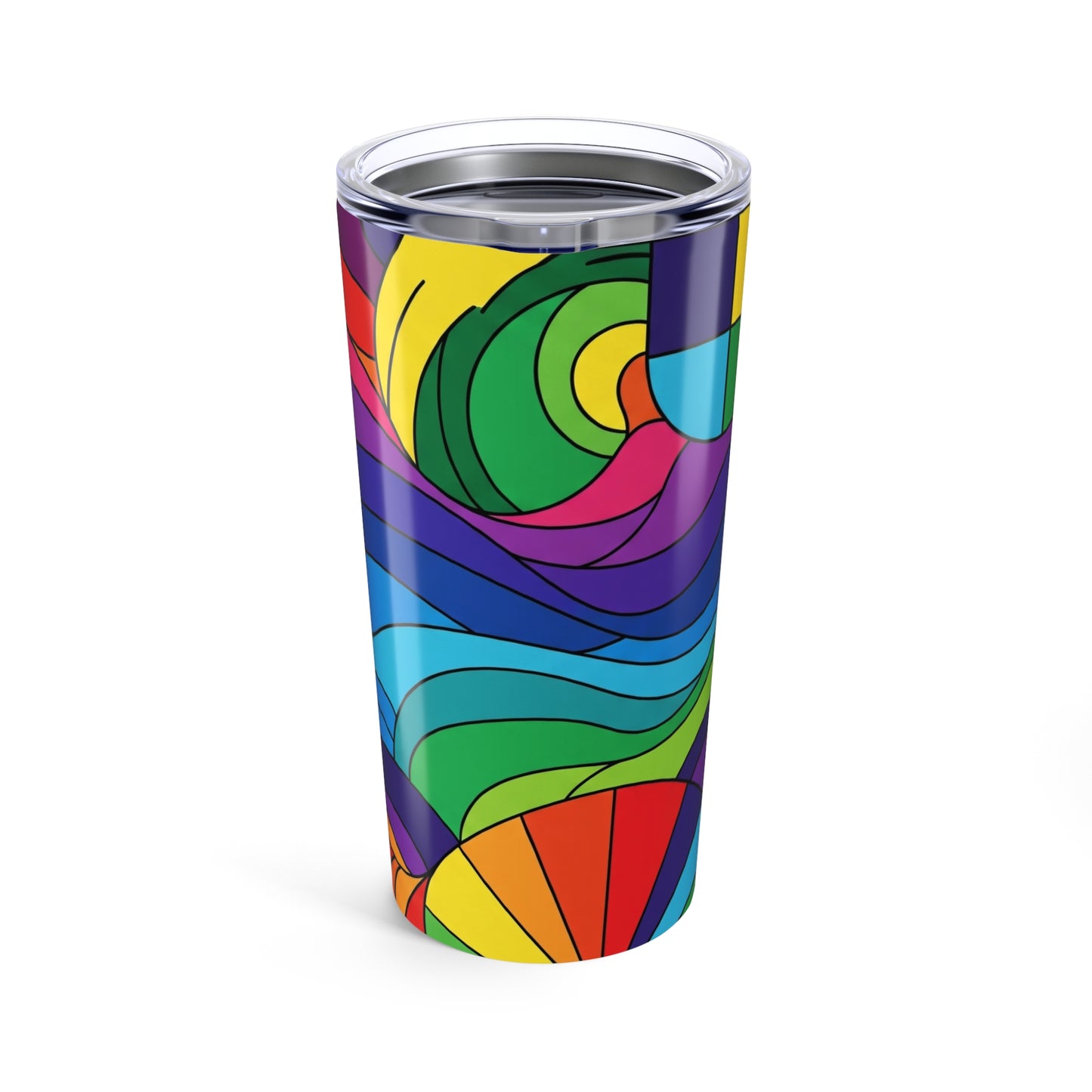 20 Oz Stainless Steel Tumbler With Double Wall Vacuum Insulation Leak Proof Printed Design For Hot Or Cold Drinks