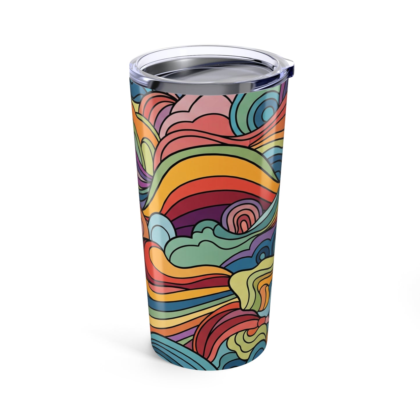 20oz Stainless Steel Tumbler With Double Wall Vacuum Insulation Spill Resistant Lid Printed For Hot And Cold Drinks