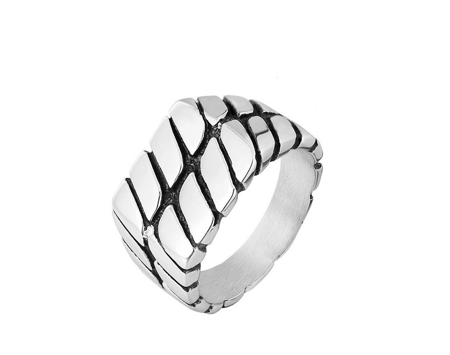 Titanium Steel Dual Chain Ring Non Mainstream Design Statement Jewelry Ring Color 8th 9th 10th 11th 12th Style