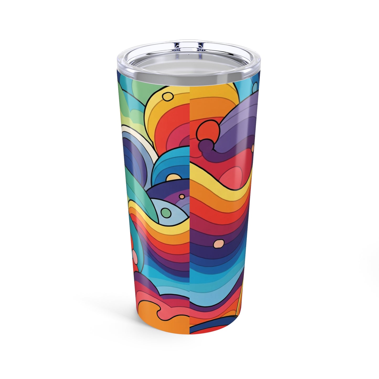 20 Ounce Stainless Steel Tumbler With Double Wall Vacuum Insulation Leak Proof Travel Coffee Mug Printed Design