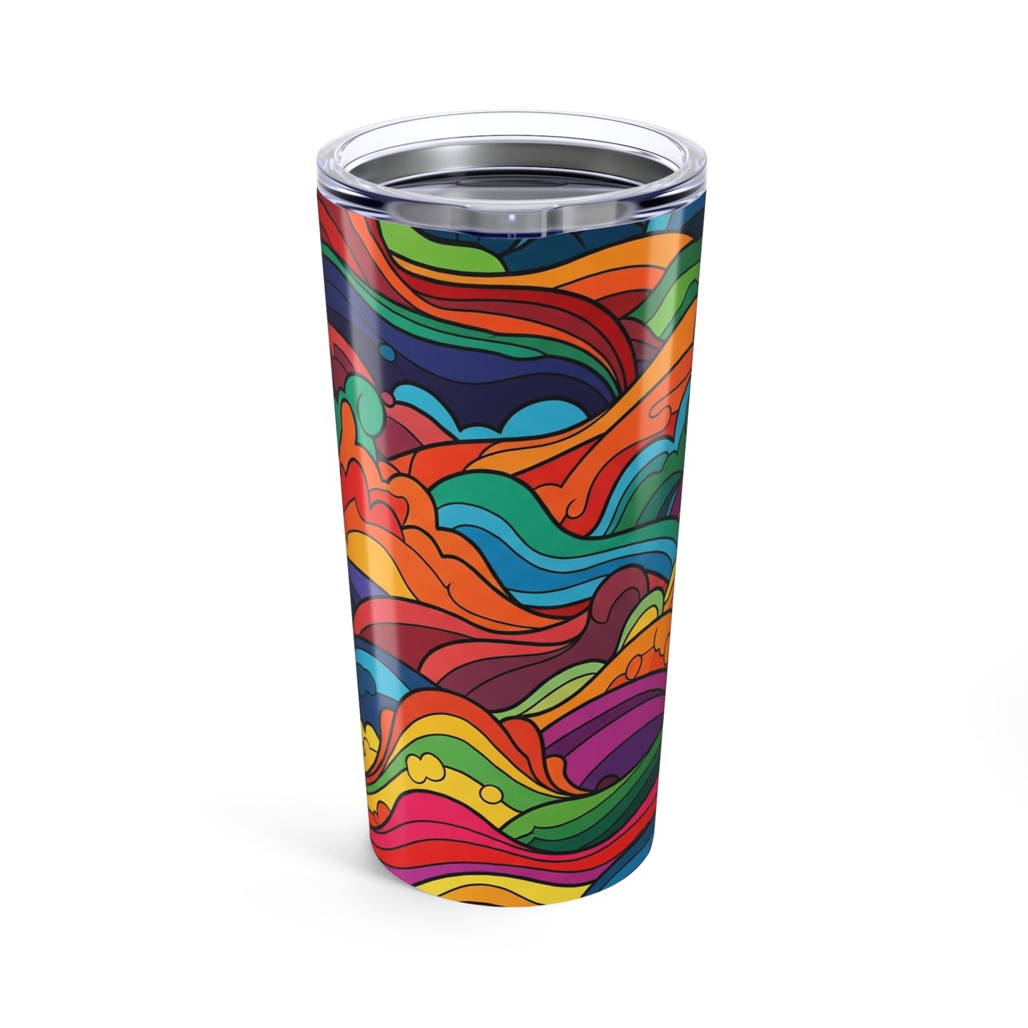 20 Ounce Stainless Steel Tumbler With Printed Graphic Double Wall Vacuum Insulated Leak Proof For Hot And Cold