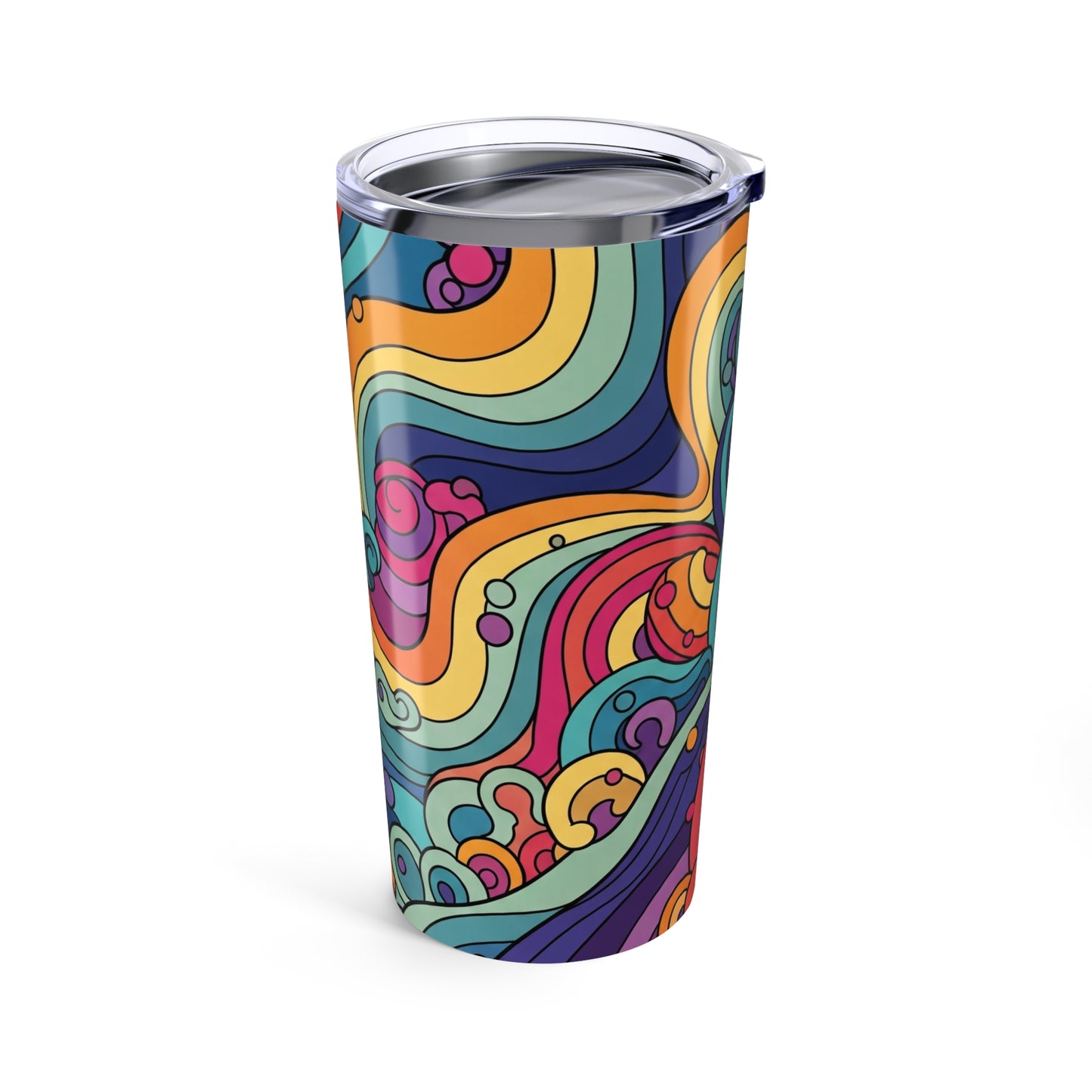 20oz Stainless Steel Tumbler With Colorful Printed Design Double Wall Vacuum Insulated Spill Resistant Thermal