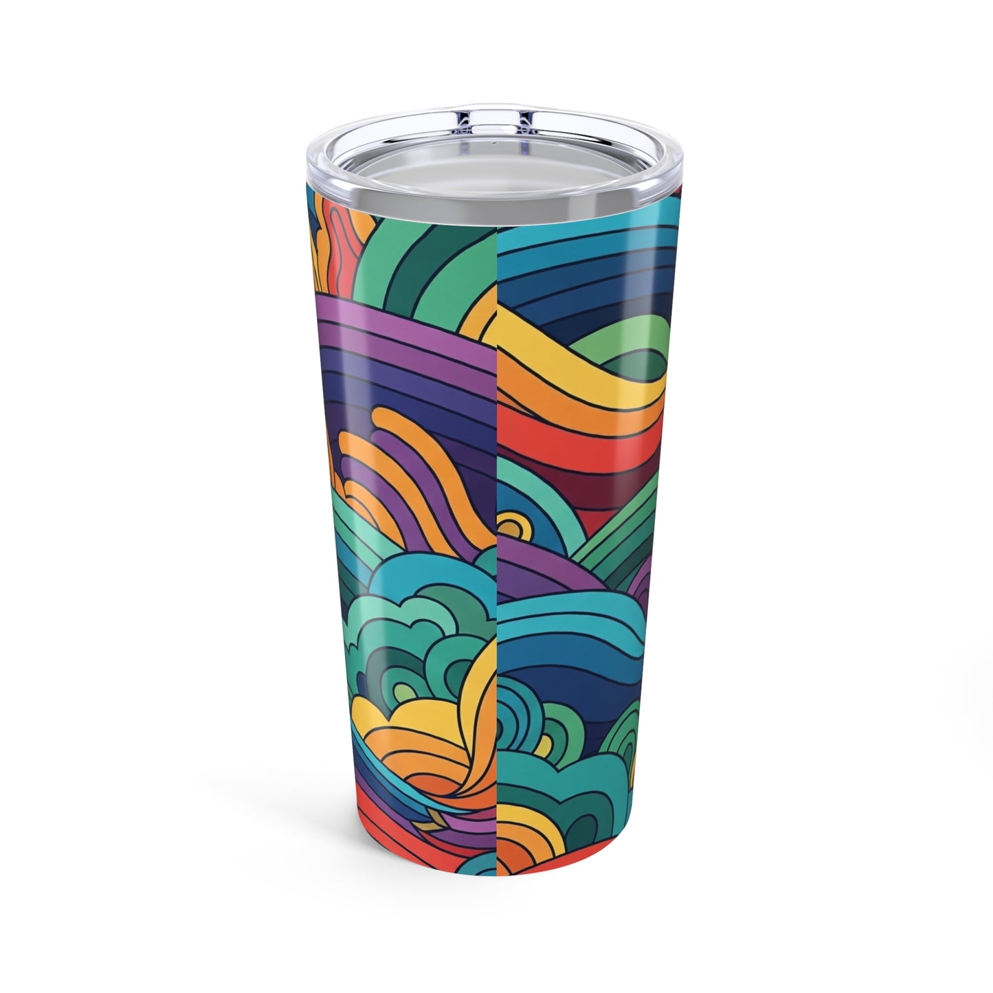 20oz Stainless Steel Tumbler With Double Wall Vacuum Insulation Printed Art For Hot Or Cold Drinks Spill Proof Lid