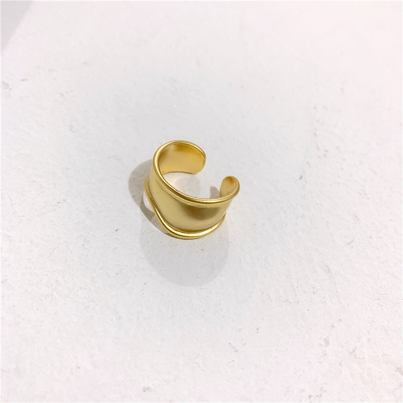 Wavy Geometric Ring Electroplated Alloy Jewelry for Women