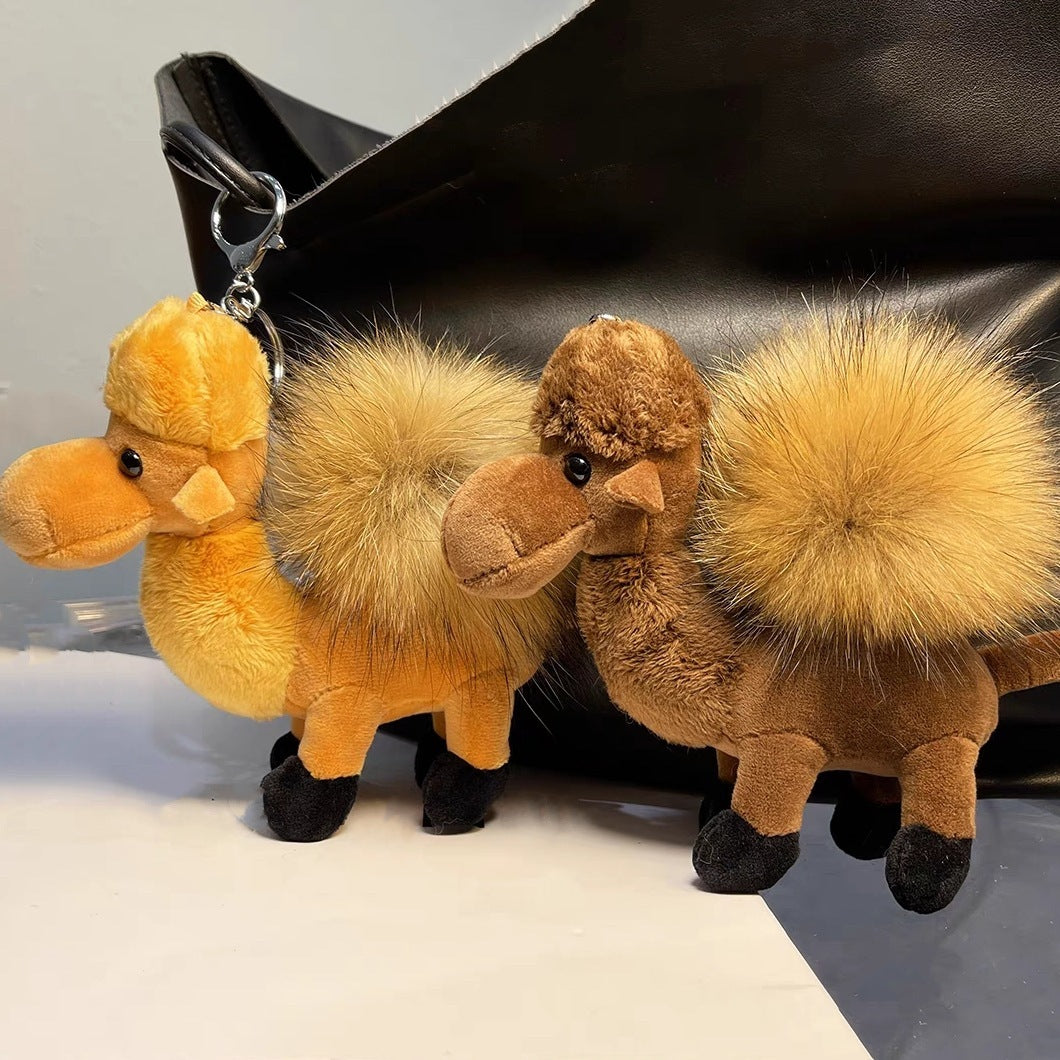 Cute Fur Ball Camel Doll Keychain Pendant Cartoon Animal