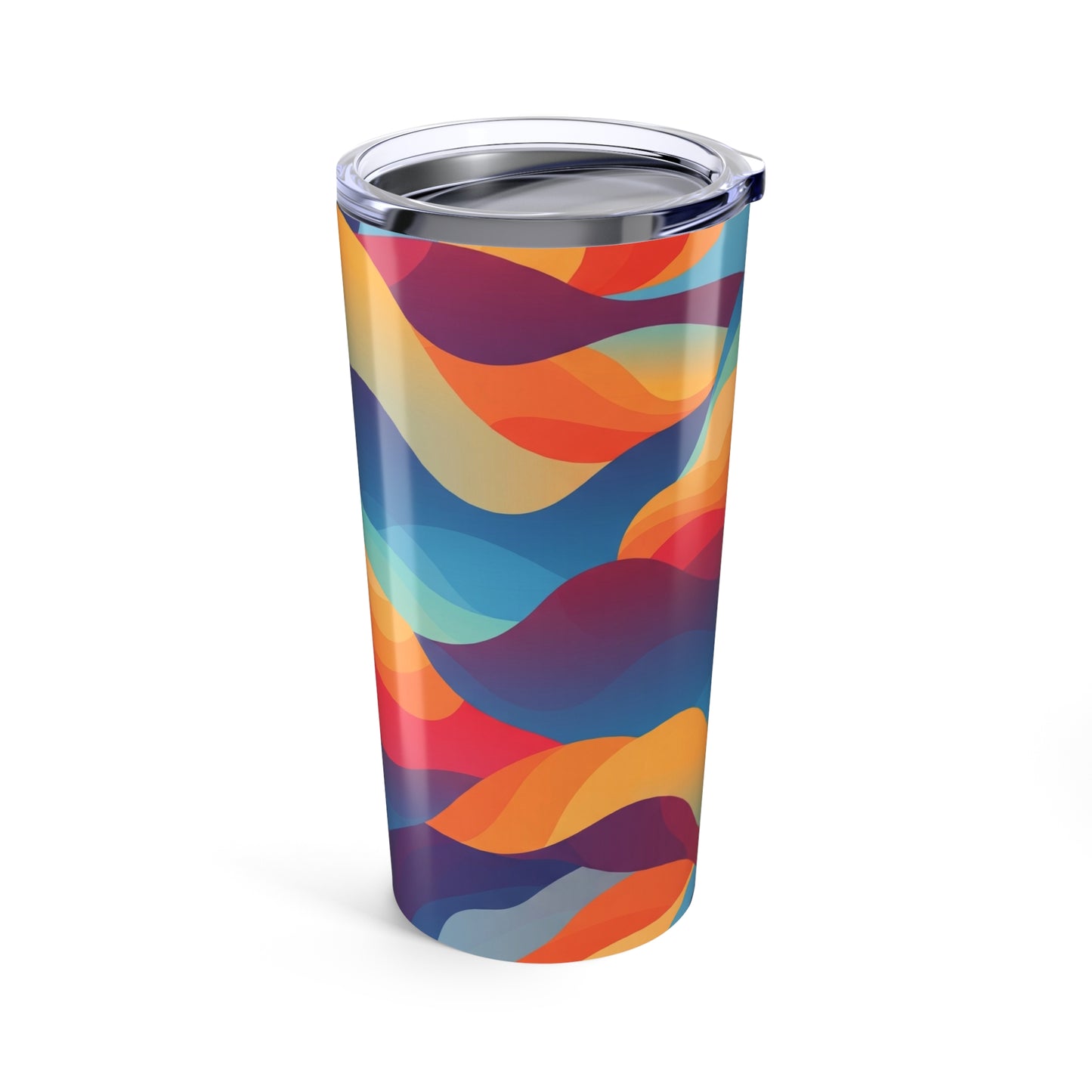 20oz Vacuum Insulated Tumbler With Printed Design Double Wall Stainless Steel With Spill Resistant Lid
