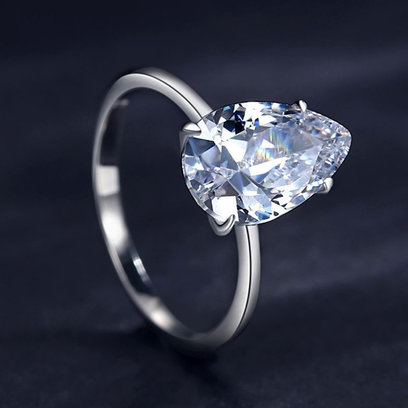 Womens 925 Silver Drop Ring European Fashion Design Elegant Jewelry Gift For Her Silver Ring Fashion Ring Ring