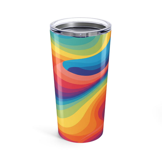 Brightly Printed 20 Ounce Metal Tumbler With Double Wall Vacuum Insulation For Hot Or Cold Drinks Spill Resistant