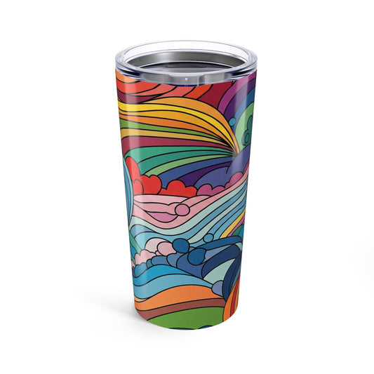 20oz Stainless Steel Tumbler With Double Wall Vacuum Insulation Spill Resistant Design Printed Pattern For Hot Or