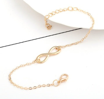 Retro Digital 8 Bracelet Fashion Simple Alloy Plated Thin Chain Bracelet 22.5CM Length And 3CM Width Finish MM