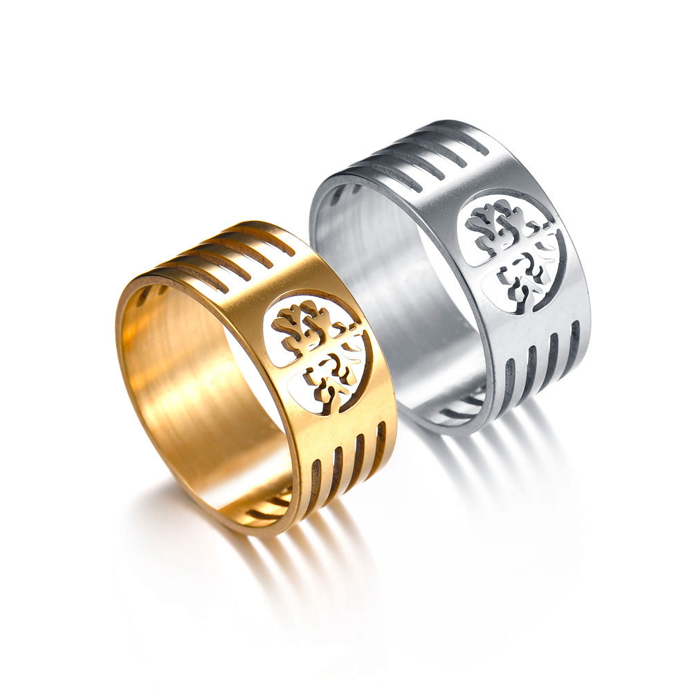 Stainless Steel Ring Hollow Wish Tree Constellation Ring European Design Gift As Employee Benefits Gift Metal Ring