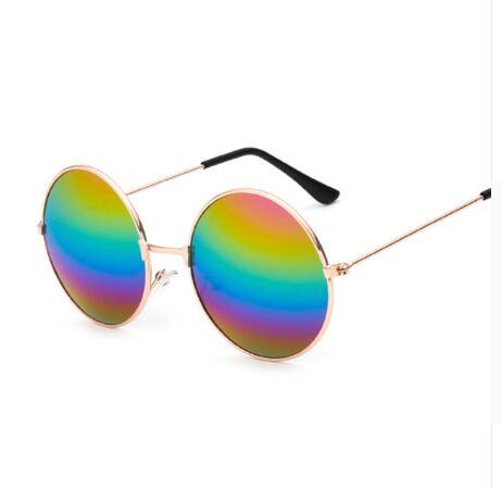 Vintage Round Sunglasses Circle Frame AC Lenses Trendy Metal Eyewear Sun Shielding Glasses Fashion Accessories