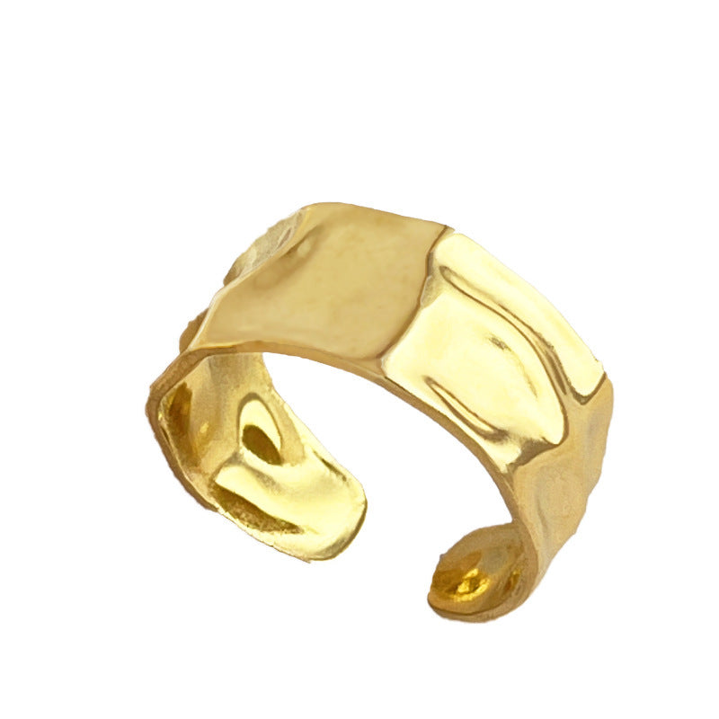 Wide Face Open Mouth Ring Unisex Stainless Steel Electroplated Fashion Design Minimalist Jewelry Gift Ideas Now