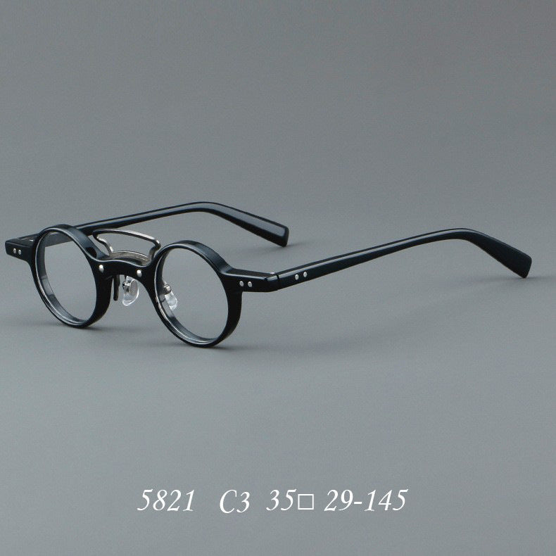 Round Rim Glasses Small Frame AC Lenses Retro Style Inspired by Literature and Art Hong Kong Fashion 1920 1980