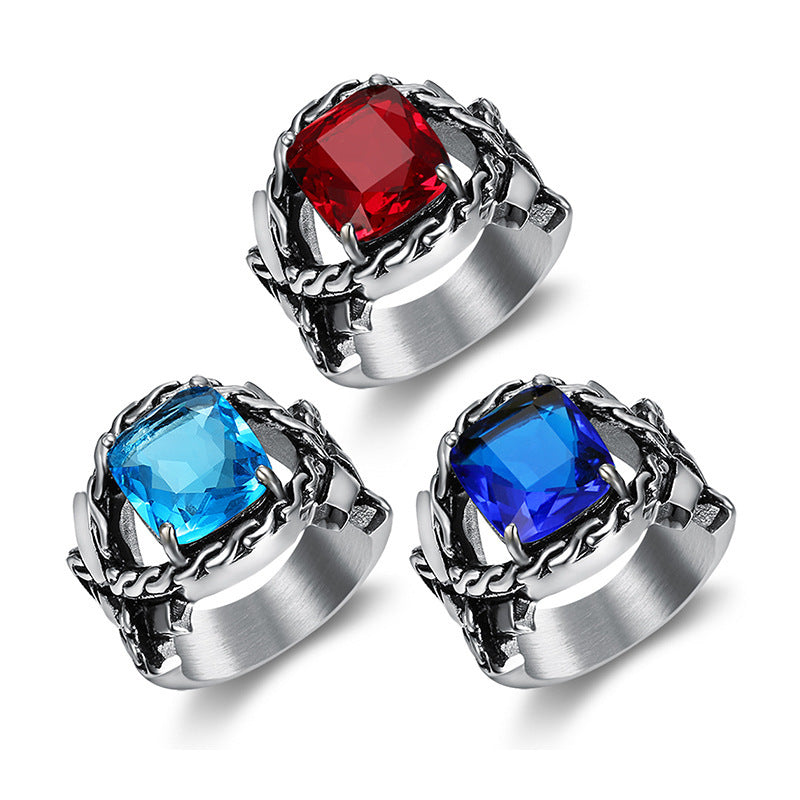 Stainless Steel Personalized Ring With Gem Twist Simple And Stylish Band Ring For Women And Girls Jewelry Gift