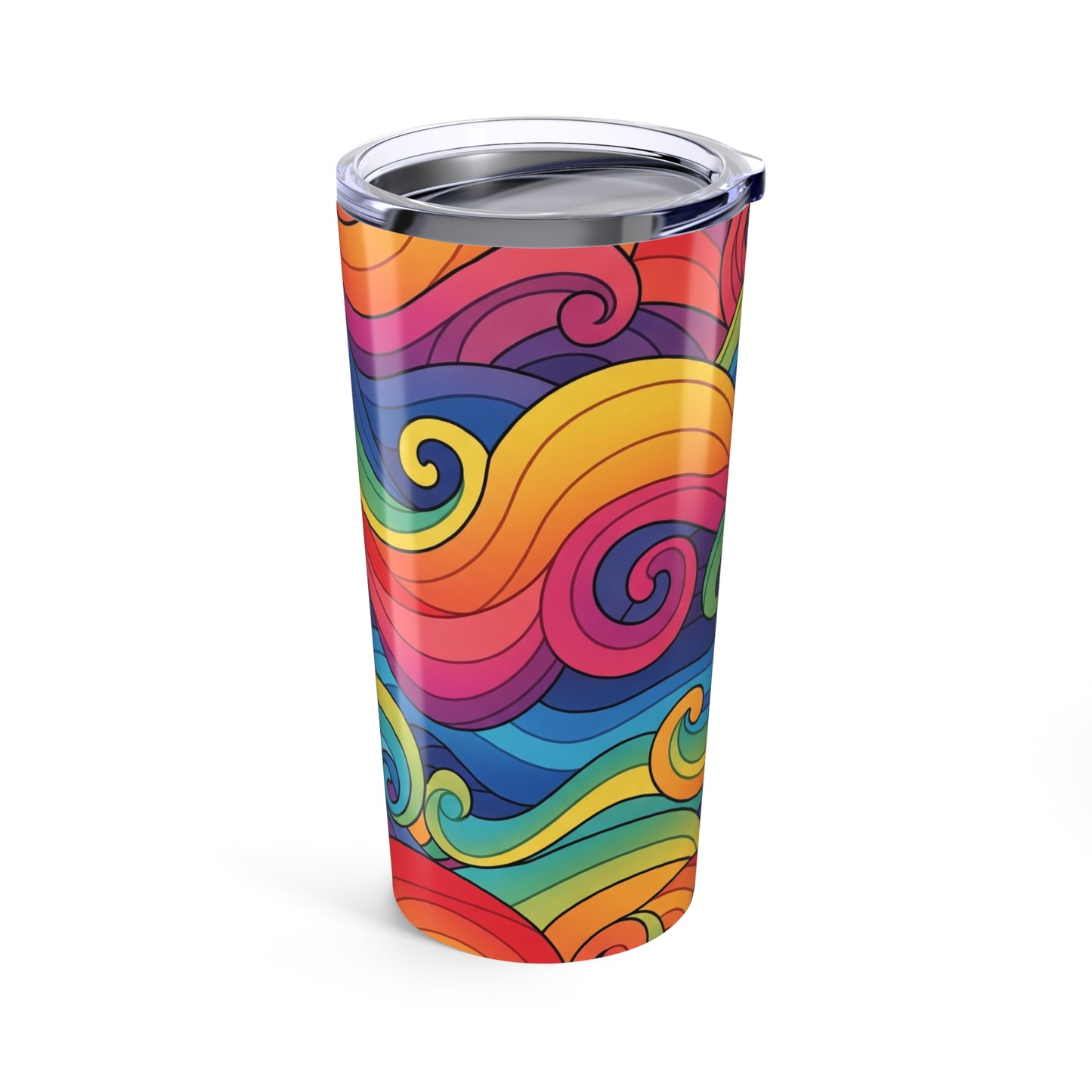 20 Oz Metal Travel Mug Printed Design Double Wall Vacuum Insulation Spill Resistant Coffee Tea Drinkware