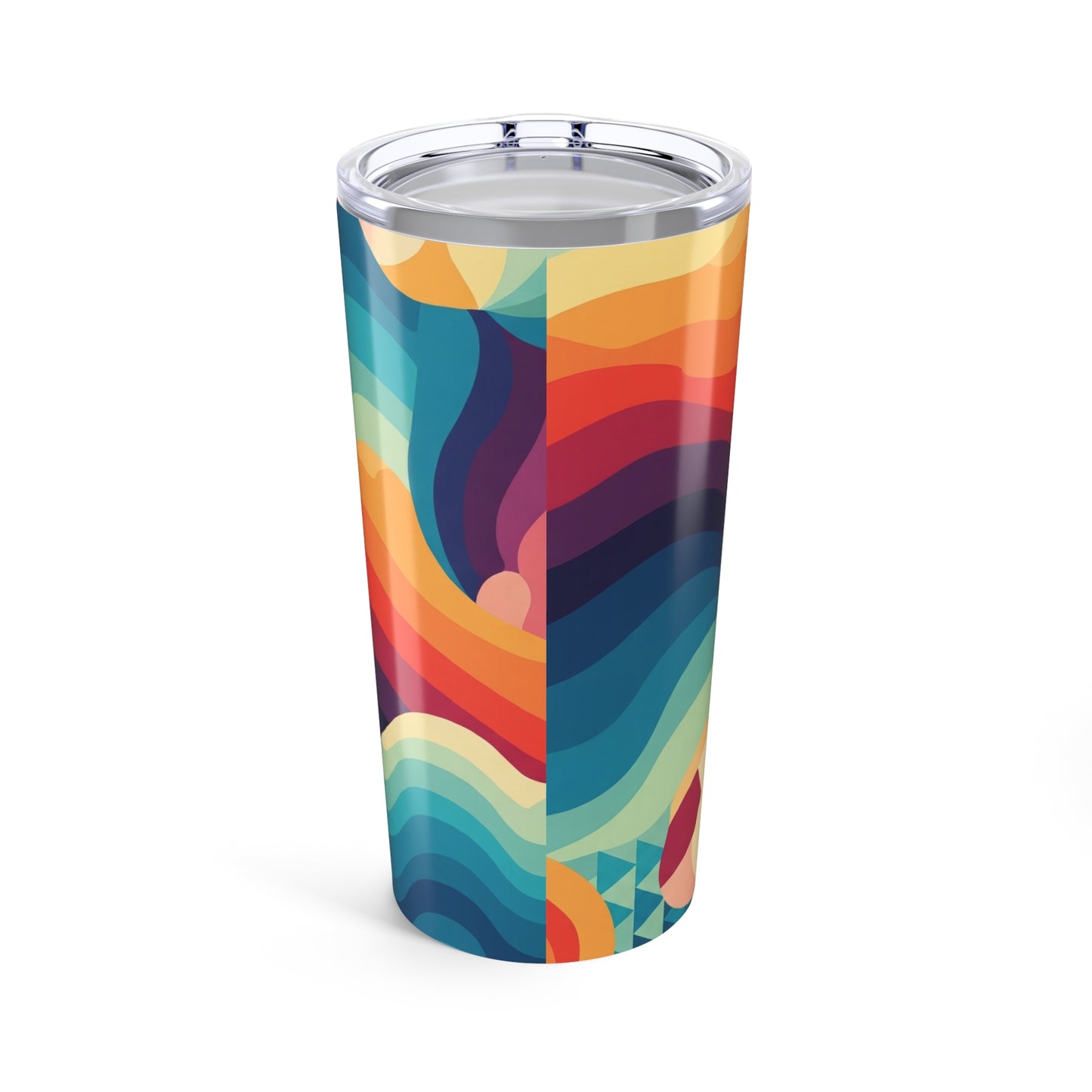 20oz Stainless Steel Tumbler With Double Wall Vacuum Insulation and Spill Resistant Lid Printed Design for Hot and