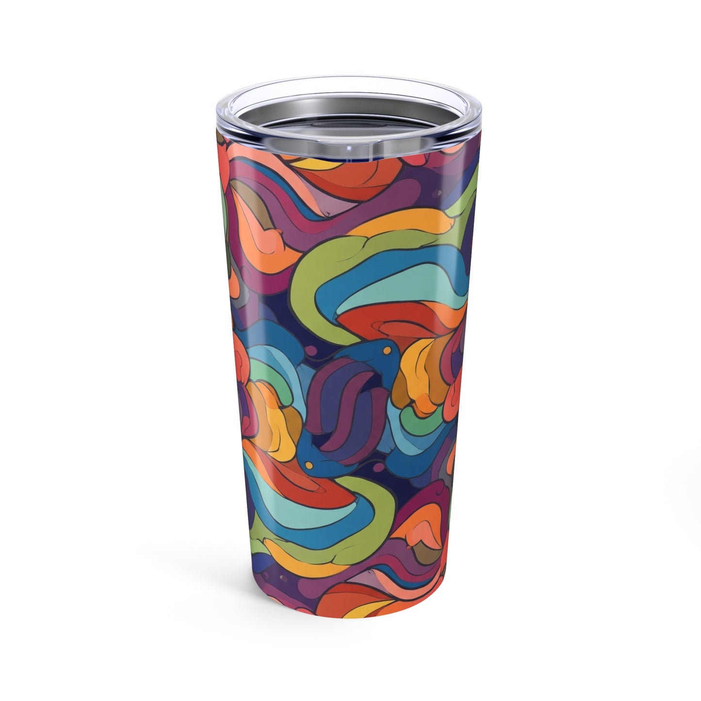 20oz Stainless Steel Print Tumbler With Double Wall Vacuum Insulation Leak Proof Construction For Hot Or Cold
