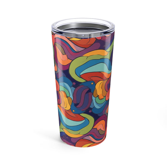 20oz Stainless Steel Print Tumbler With Double Wall Vacuum Insulation Leak Proof Construction For Hot Or Cold