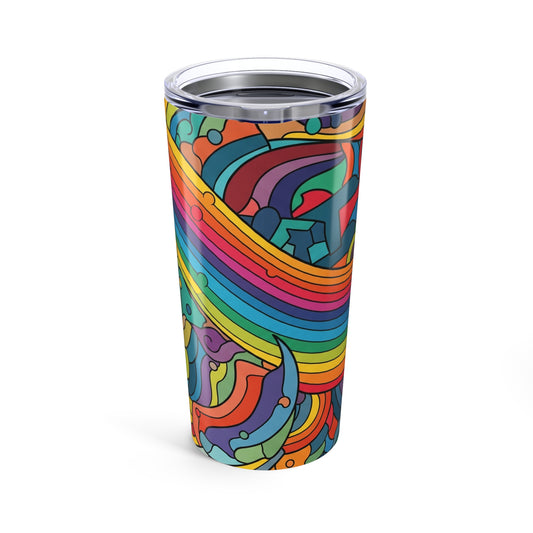 20oz Stainless Steel Travel Mug Double Wall Vacuum Insulated Printed Design Spill Proof Durable Hot Cold