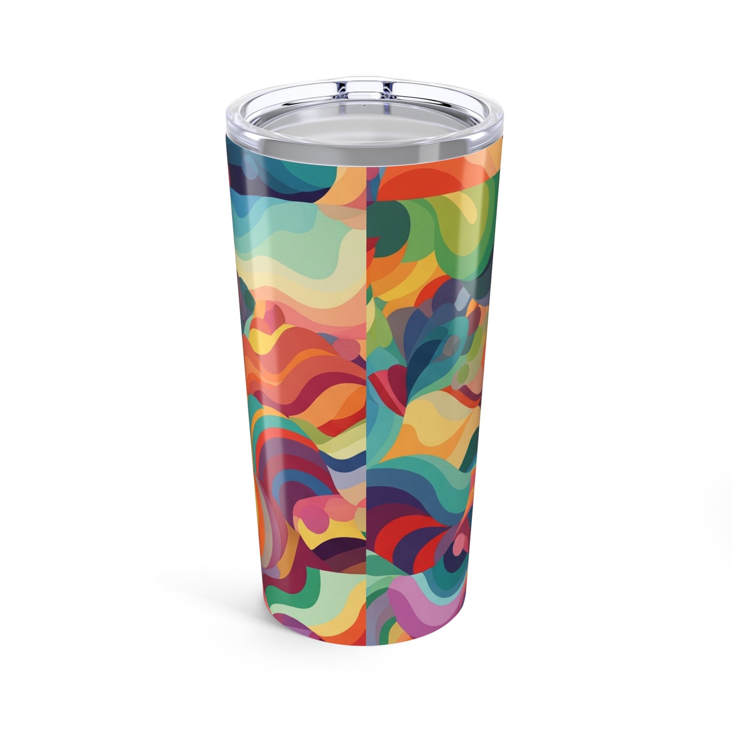 20 Ounce Stainless Steel Tumbler With Printed Artwork Double Wall Insulation Keeps Beverages Hot Or Cold Lid