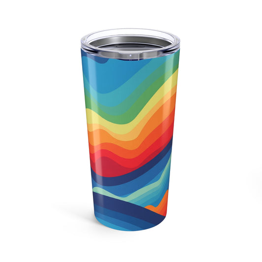 20 Oz Stainless Steel Coffee Cup With Double Wall Vacuum Insulation Spill Resistant Printed Design Thermal Travel