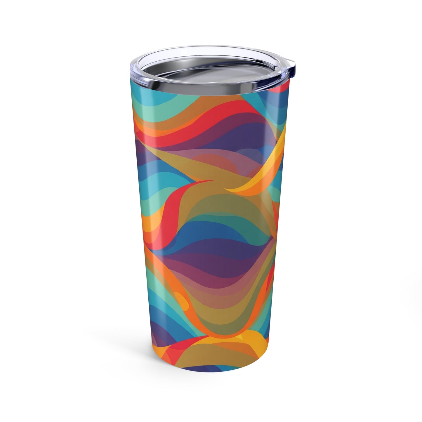 20Oz Stainless Steel Tumbler With Printed Design Vacuum Insulated Spill Proof Travel Mug For Hot And Cold Drinks
