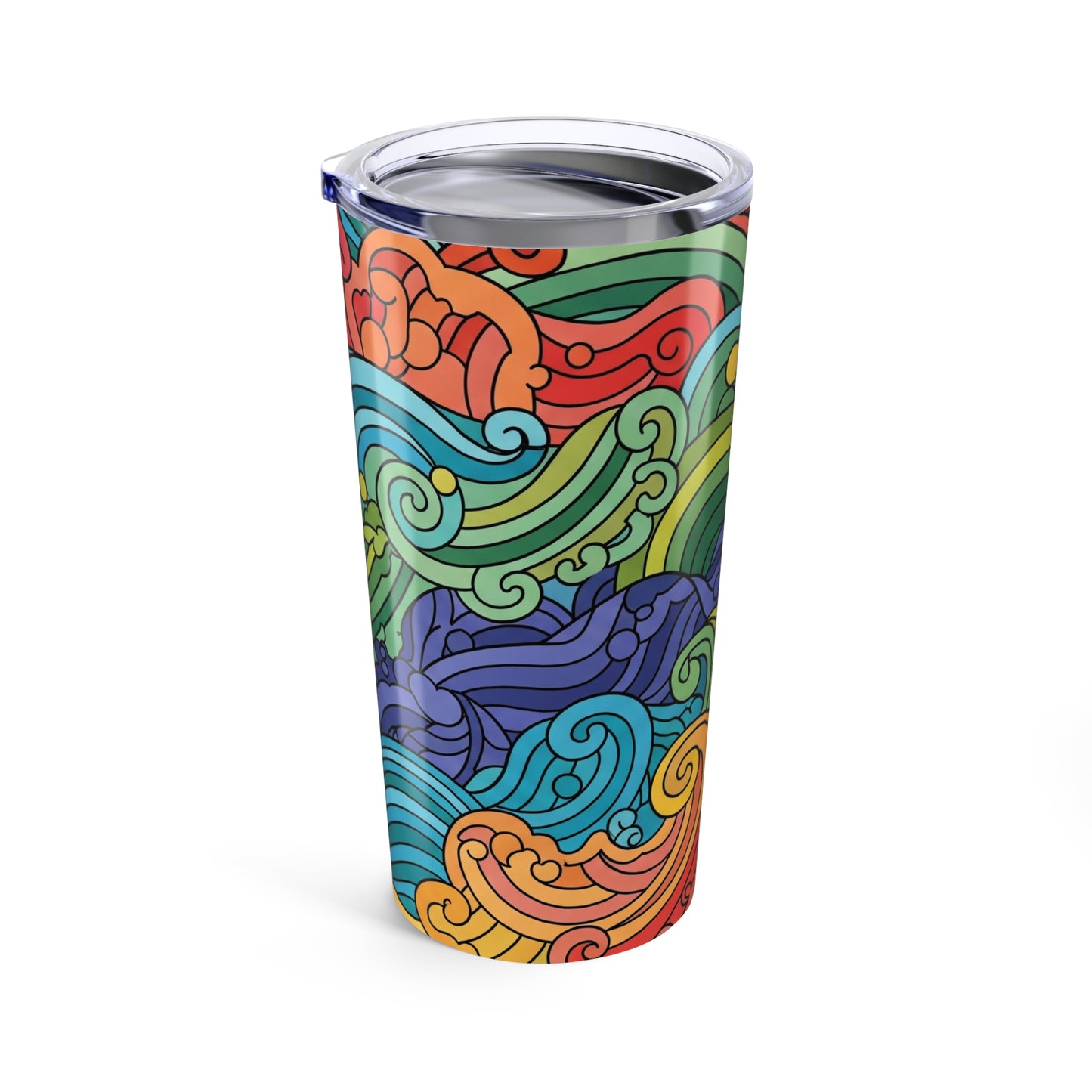 20oz Stainless Steel Tumbler With Printed Pattern Double Wall Insulation Spill Resistant Travel Mug Dishwasher Safe