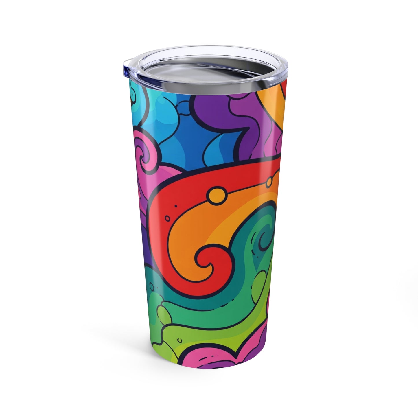 20oz Stainless Steel Printed Tumbler Double Wall Vacuum Insulation Travel Mug Spill Resistant Hot Or Cold Beverage