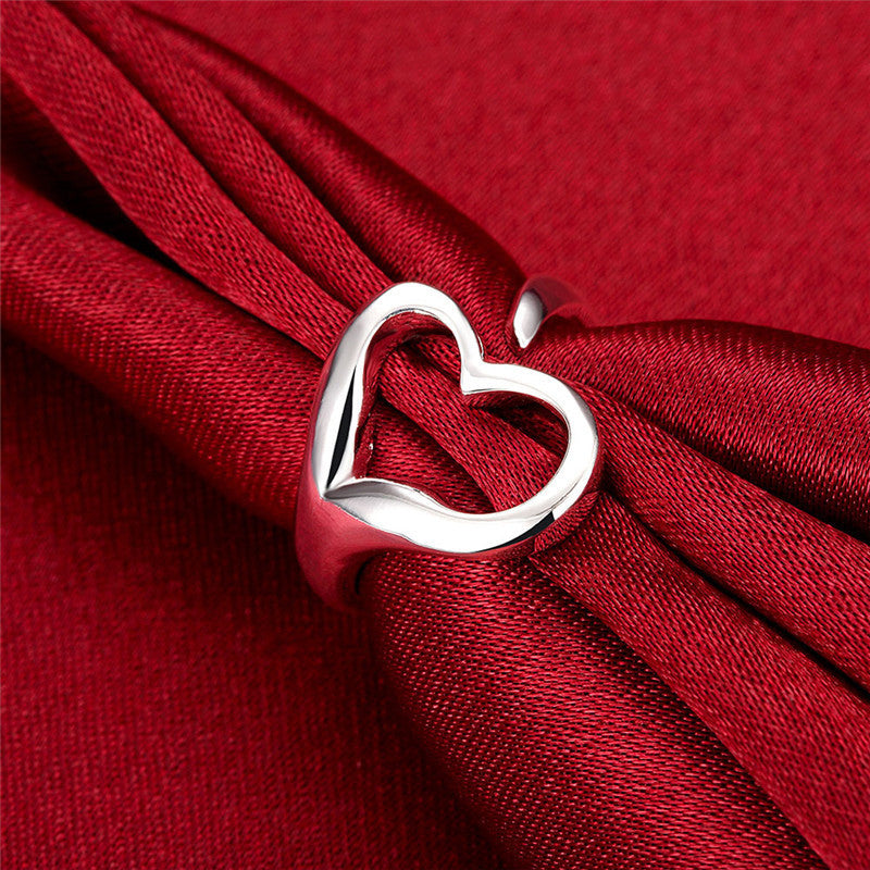 Adjustable Copper Ring Silver Plated Fashion Jewelry Women