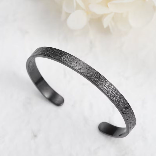 Stainless Steel Retro Style Bracelet For Men And Women Electroplated Bangle Jewelry In Steel Black Everyday Wear
