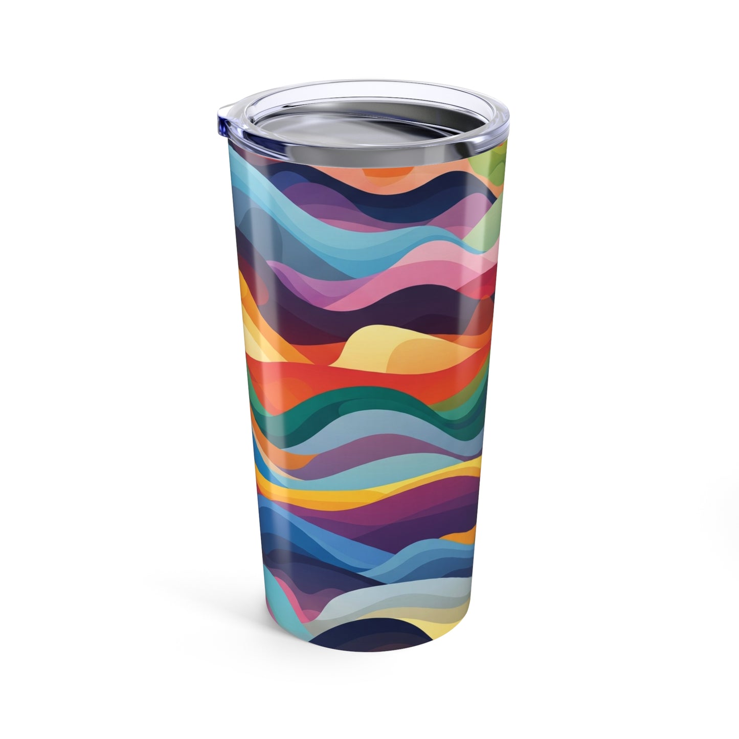 Twenty Ounce Stainless Steel Tumbler With Printed Artwork Double Wall Vacuum Insulated Spill Resistant Thermal Cup