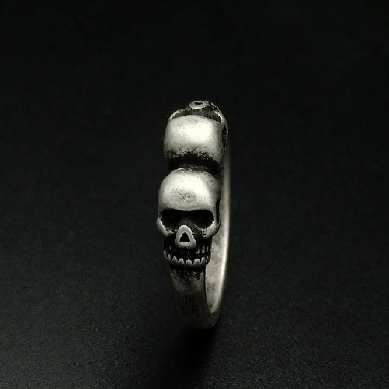Skull Stainless Steel Cast Vintage Ring Unisex Retro Antique Silver Size 6 7 8 9 10 11 12 Antique Silver Style