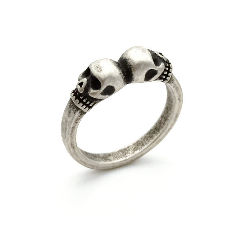 Skull Stainless Steel Cast Vintage Ring Unisex Retro Antique Silver Size 6 7 8 9 10 11 12 Antique Silver Style