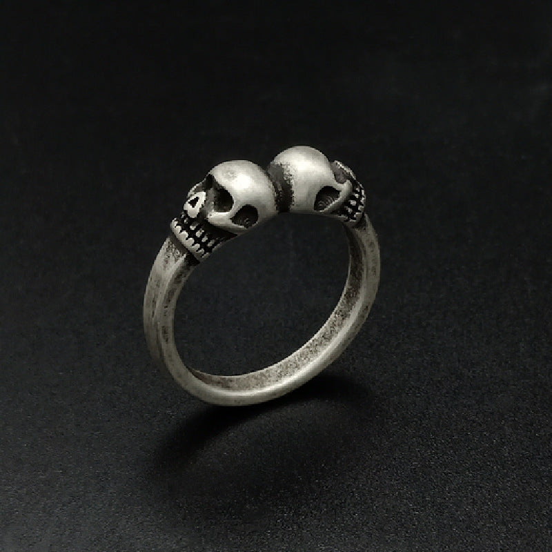 Skull Stainless Steel Cast Vintage Ring Unisex Retro Antique Silver Size 6 7 8 9 10 11 12 Antique Silver Style