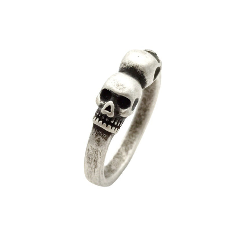 Skull Stainless Steel Cast Vintage Ring Unisex Retro Antique Silver Size 6 7 8 9 10 11 12 Antique Silver Style