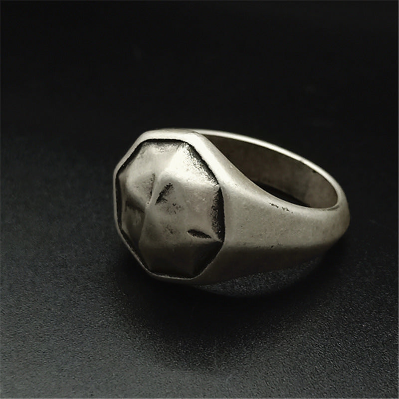 Titanium Steel Ring Trendy Stainless Steel Ornament Silver Band Punk Fashion Jewelry Nightclub Ring Men Women Retro