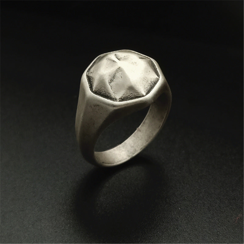 Titanium Steel Ring Trendy Stainless Steel Ornament Silver Band Punk Fashion Jewelry Nightclub Ring Men Women Retro