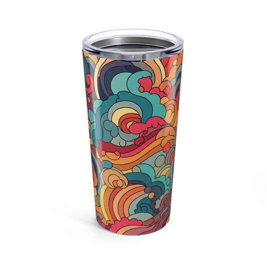 20oz Stainless Steel Printed Tumbler Vacuum Insulated Travel Mug With Spill Resistant Lid For Hot Or Cold Beverages