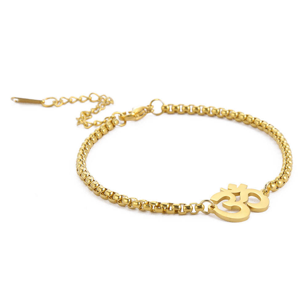 Unisex Infinity Symbol Gold Plated Stainless Steel Bracelet