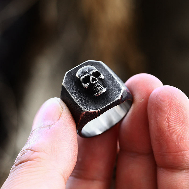 Stainless Steel Skull Ring for Men Vintage Punk Style Durable Ring US 7 8 9 10 11 12 13 Skull Ring for Everyday Wear