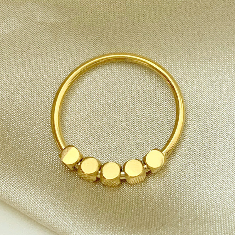 Titanium Steel Ring 24K Gold Plated Elegant Gift For Her